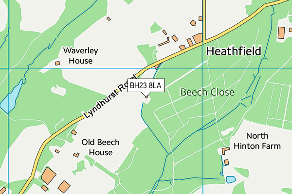 BH23 8LA map - OS VectorMap District (Ordnance Survey)