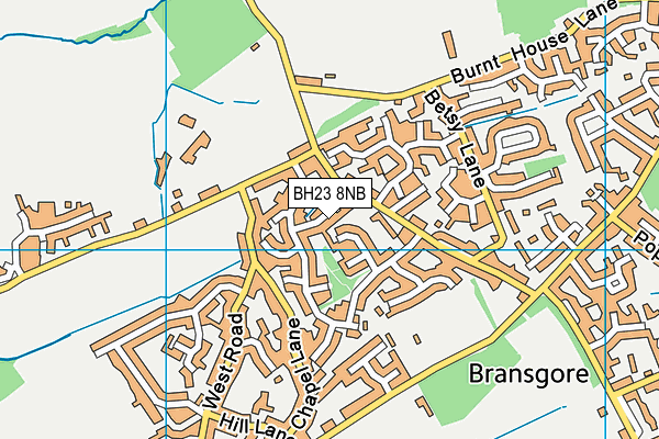 BH23 8NB map - OS VectorMap District (Ordnance Survey)