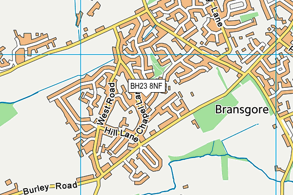 BH23 8NF map - OS VectorMap District (Ordnance Survey)