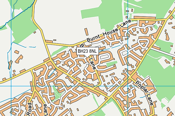 BH23 8NL map - OS VectorMap District (Ordnance Survey)
