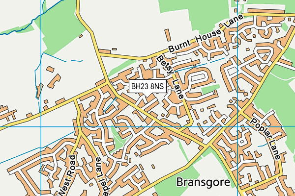 BH23 8NS map - OS VectorMap District (Ordnance Survey)