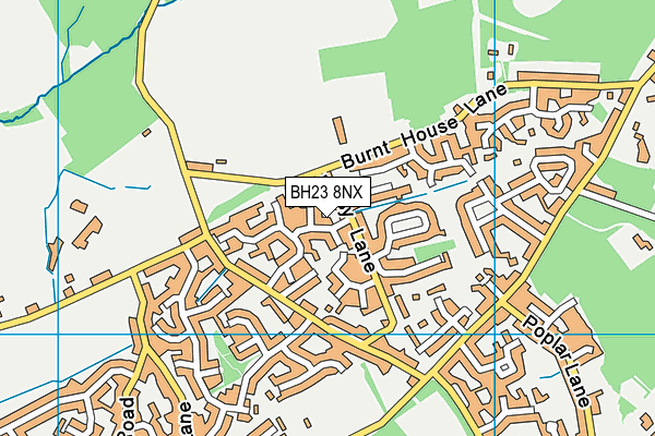 BH23 8NX map - OS VectorMap District (Ordnance Survey)