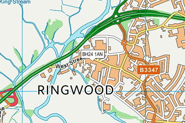 BH24 1AN map - OS VectorMap District (Ordnance Survey)