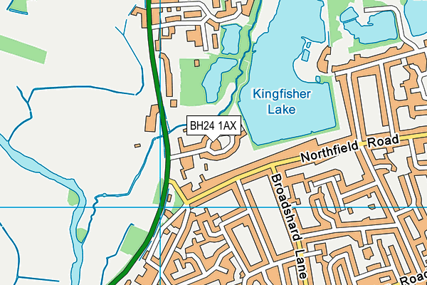 BH24 1AX map - OS VectorMap District (Ordnance Survey)