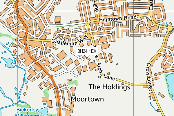 BH24 1EX map - OS VectorMap District (Ordnance Survey)