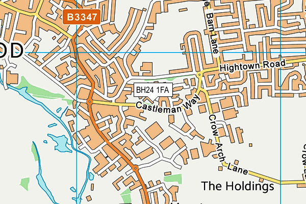 BH24 1FA map - OS VectorMap District (Ordnance Survey)