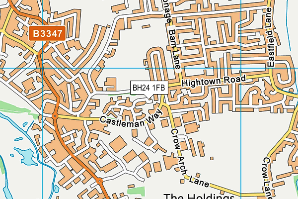 BH24 1FB map - OS VectorMap District (Ordnance Survey)