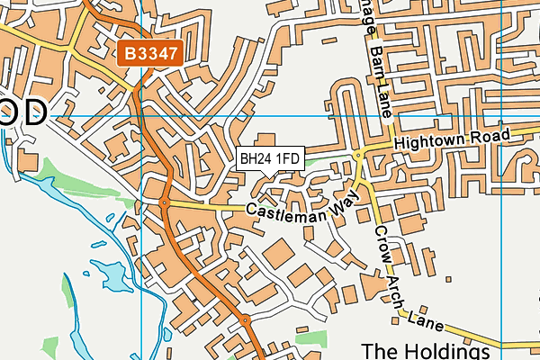 BH24 1FD map - OS VectorMap District (Ordnance Survey)