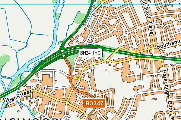 BH24 1HG map - OS VectorMap District (Ordnance Survey)