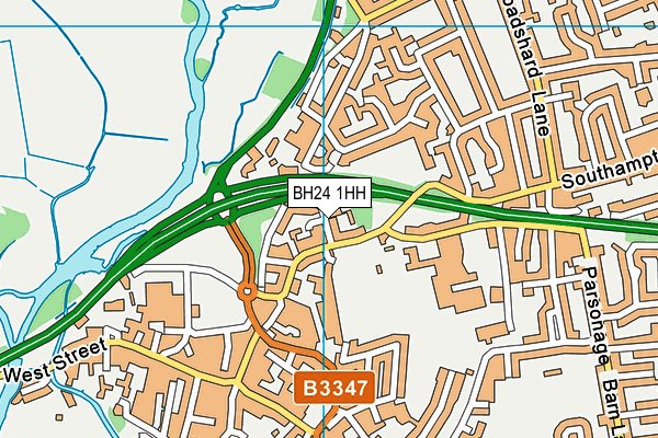BH24 1HH map - OS VectorMap District (Ordnance Survey)