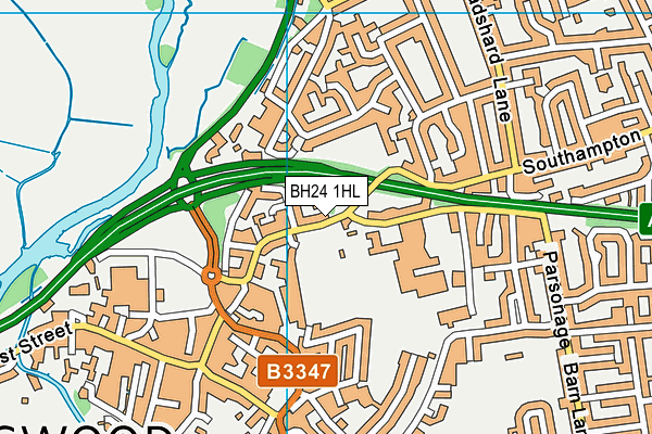 BH24 1HL map - OS VectorMap District (Ordnance Survey)