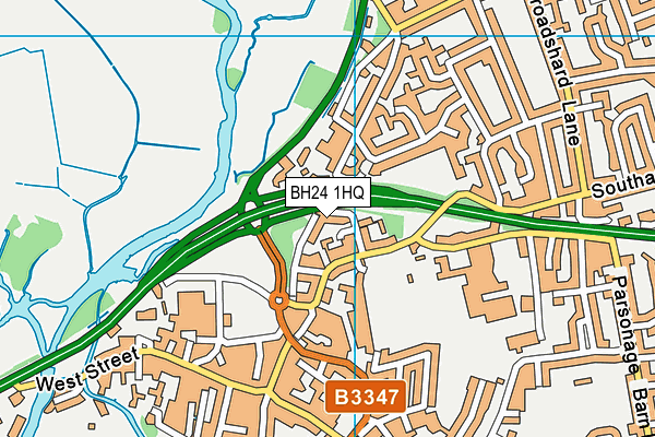 BH24 1HQ map - OS VectorMap District (Ordnance Survey)