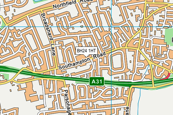 BH24 1HT map - OS VectorMap District (Ordnance Survey)
