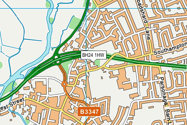 BH24 1HW map - OS VectorMap District (Ordnance Survey)