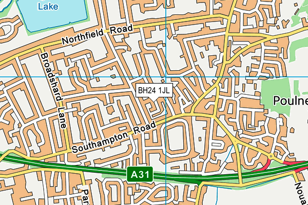 BH24 1JL map - OS VectorMap District (Ordnance Survey)
