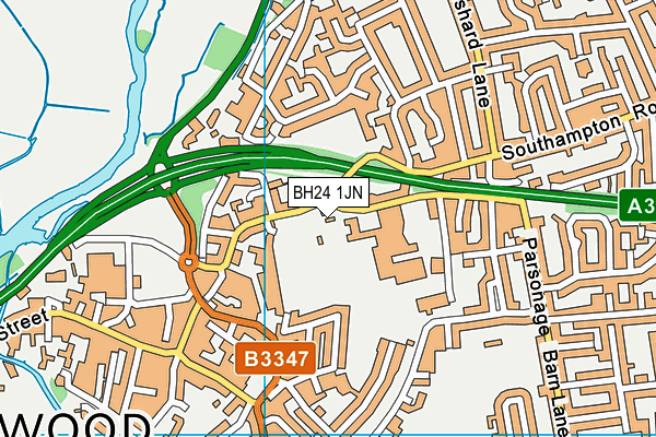 BH24 1JN map - OS VectorMap District (Ordnance Survey)