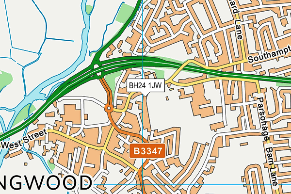 BH24 1JW map - OS VectorMap District (Ordnance Survey)