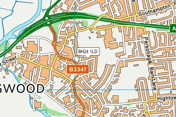 BH24 1LD map - OS VectorMap District (Ordnance Survey)