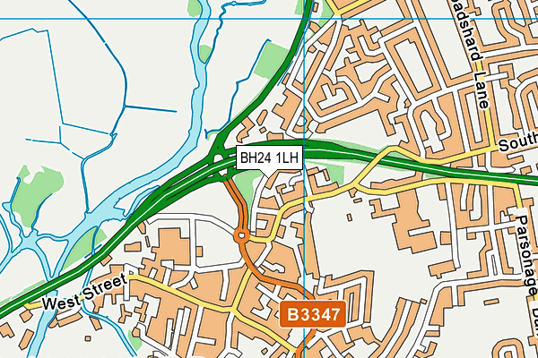 BH24 1LH map - OS VectorMap District (Ordnance Survey)