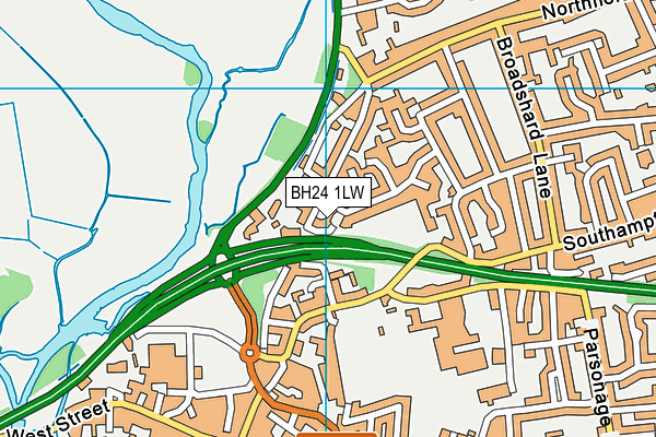 BH24 1LW map - OS VectorMap District (Ordnance Survey)