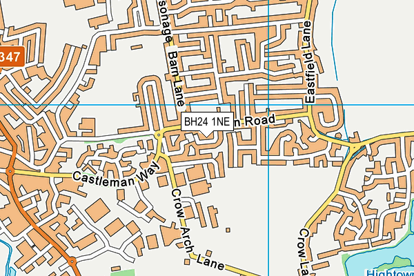 BH24 1NE map - OS VectorMap District (Ordnance Survey)
