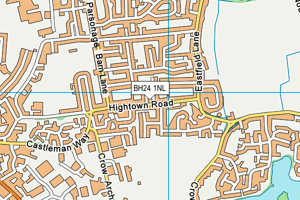 BH24 1NL map - OS VectorMap District (Ordnance Survey)