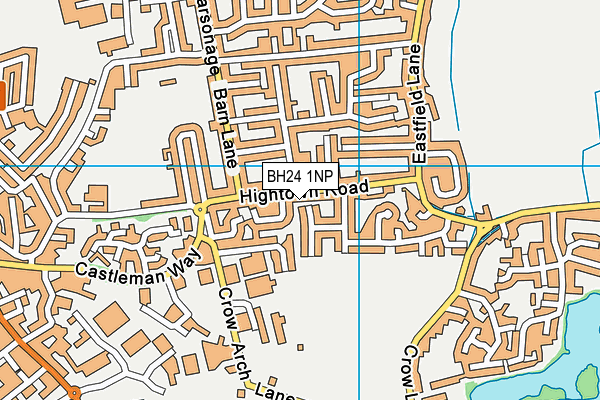BH24 1NP map - OS VectorMap District (Ordnance Survey)