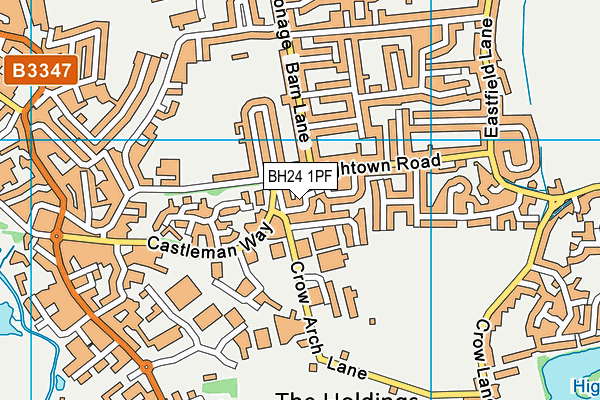 BH24 1PF map - OS VectorMap District (Ordnance Survey)