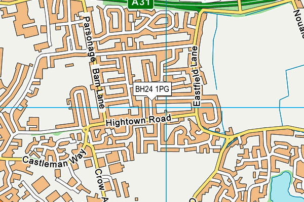 BH24 1PG map - OS VectorMap District (Ordnance Survey)
