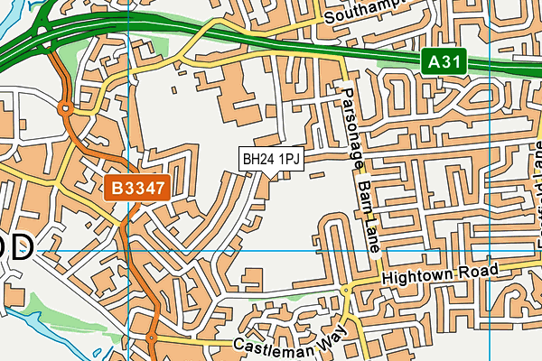 BH24 1PJ map - OS VectorMap District (Ordnance Survey)