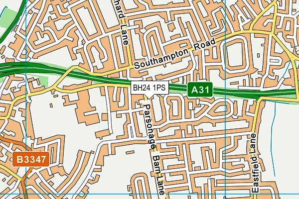 BH24 1PS map - OS VectorMap District (Ordnance Survey)