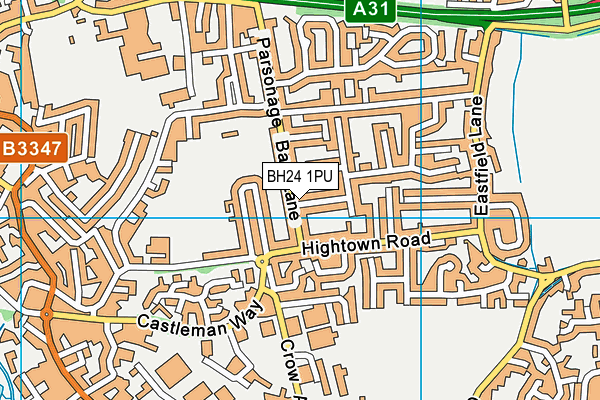 BH24 1PU map - OS VectorMap District (Ordnance Survey)