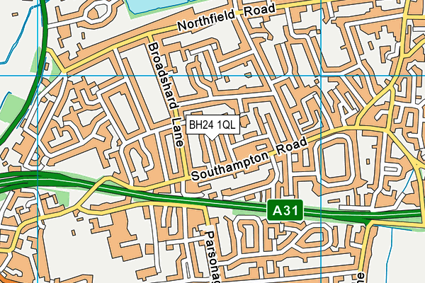 BH24 1QL map - OS VectorMap District (Ordnance Survey)