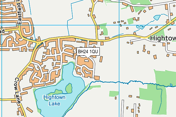 BH24 1QU map - OS VectorMap District (Ordnance Survey)
