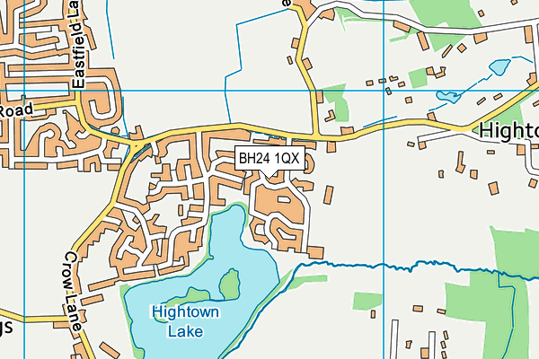 BH24 1QX map - OS VectorMap District (Ordnance Survey)