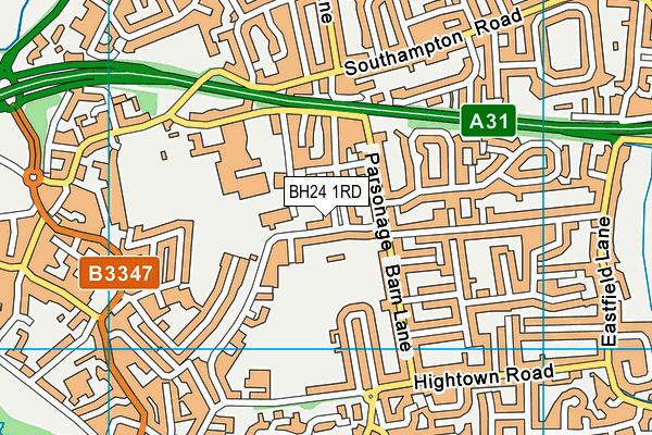 BH24 1RD map - OS VectorMap District (Ordnance Survey)