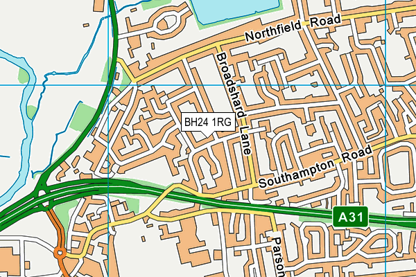 BH24 1RG map - OS VectorMap District (Ordnance Survey)