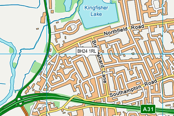 BH24 1RL map - OS VectorMap District (Ordnance Survey)