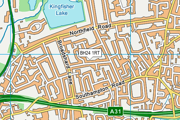 BH24 1RT map - OS VectorMap District (Ordnance Survey)
