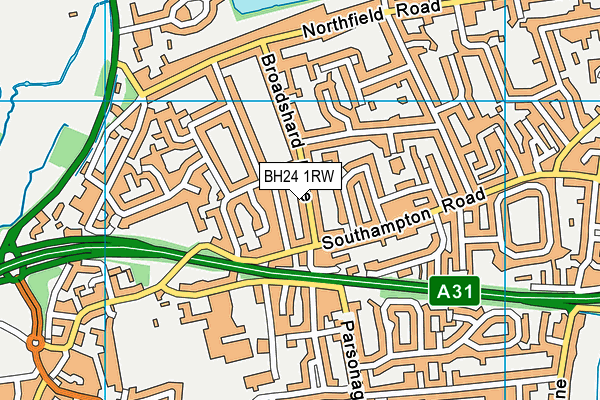 BH24 1RW map - OS VectorMap District (Ordnance Survey)