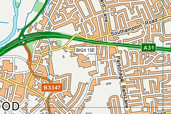 Ringwood School map (BH24 1SE) - OS VectorMap District (Ordnance Survey)