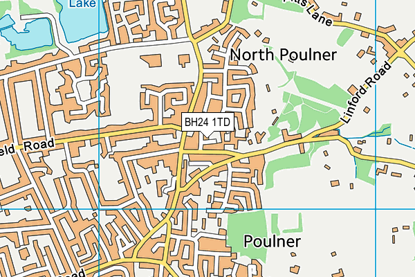 BH24 1TD map - OS VectorMap District (Ordnance Survey)