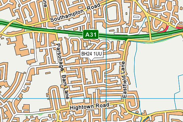 BH24 1UU map - OS VectorMap District (Ordnance Survey)