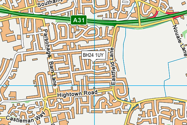 BH24 1UY map - OS VectorMap District (Ordnance Survey)