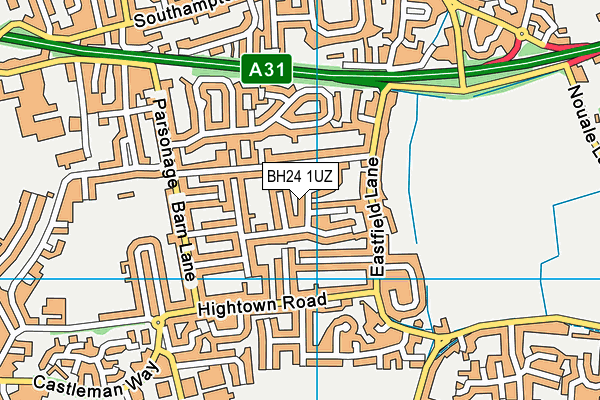 BH24 1UZ map - OS VectorMap District (Ordnance Survey)