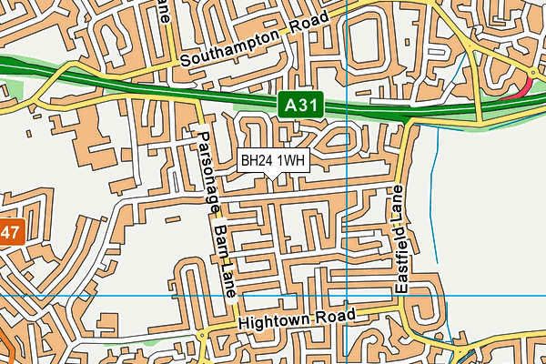 BH24 1WH map - OS VectorMap District (Ordnance Survey)