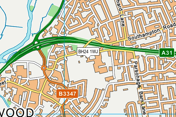 BH24 1WJ map - OS VectorMap District (Ordnance Survey)