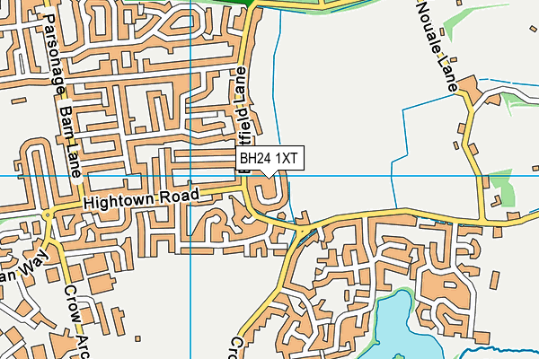 BH24 1XT map - OS VectorMap District (Ordnance Survey)