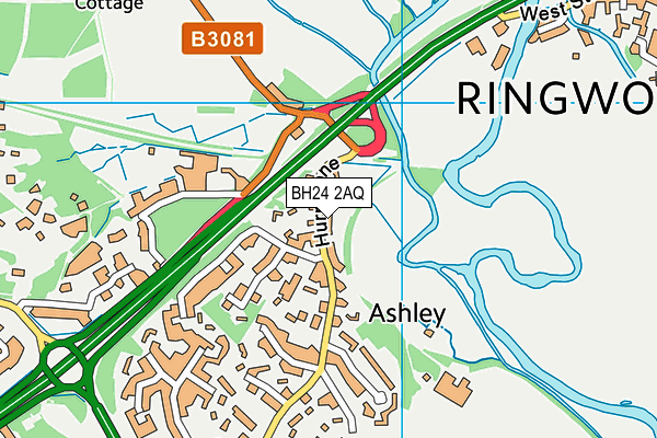 BH24 2AQ map - OS VectorMap District (Ordnance Survey)