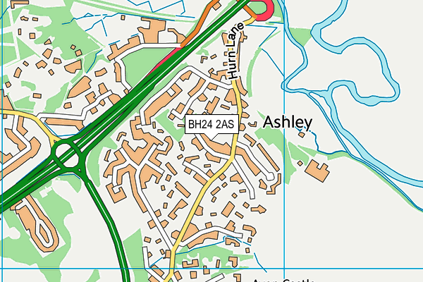 BH24 2AS map - OS VectorMap District (Ordnance Survey)